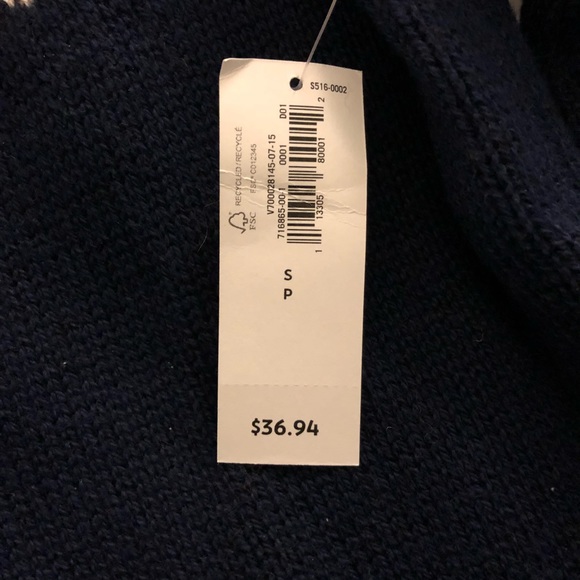 Navy Patterned Sweater - Picture 3 of 3